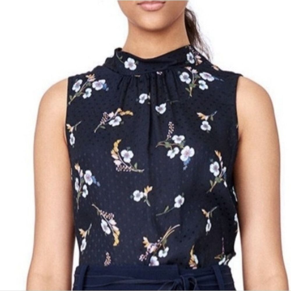 rebecca taylor natalie 100% silk floral blouse size 2